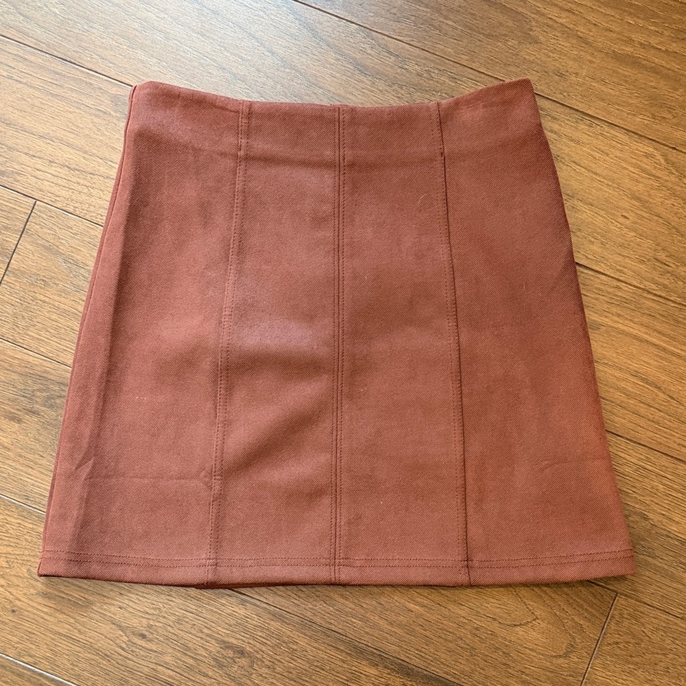 Hudson Gray Faux Suede Mini Skirt Small Red - C27-016